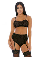 Lustful Luipaard Cami Lingerie Set - Zwart