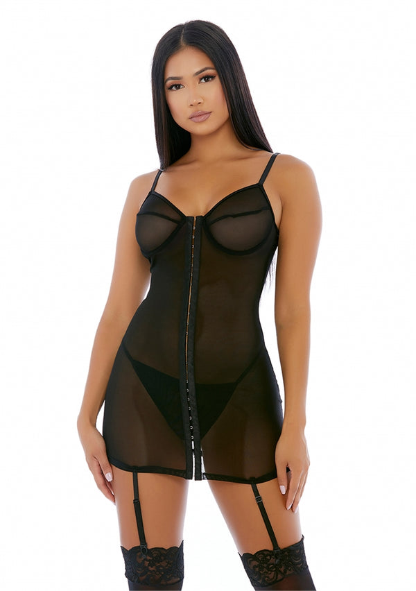Hook Me Up Chemise Set - Zwart