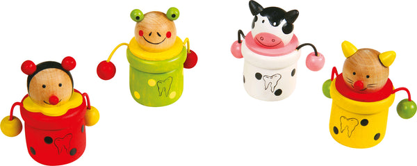 Small Foot - Houten Melktandenpotje Dier, 4st.