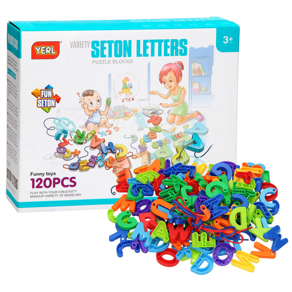 Bouw- en Rijgset Letters, 120dlg.