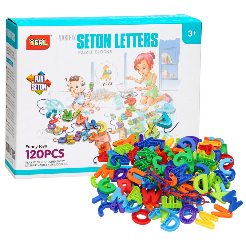 Bouw- en Rijgset Letters, 120dlg.