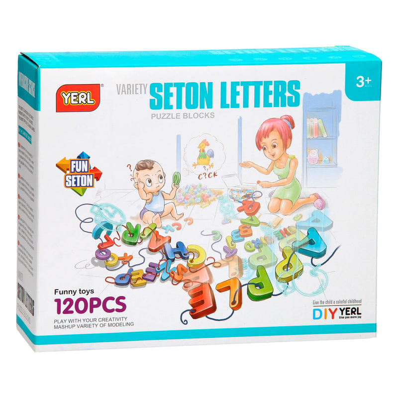 Bouw- en Rijgset Letters, 120dlg.