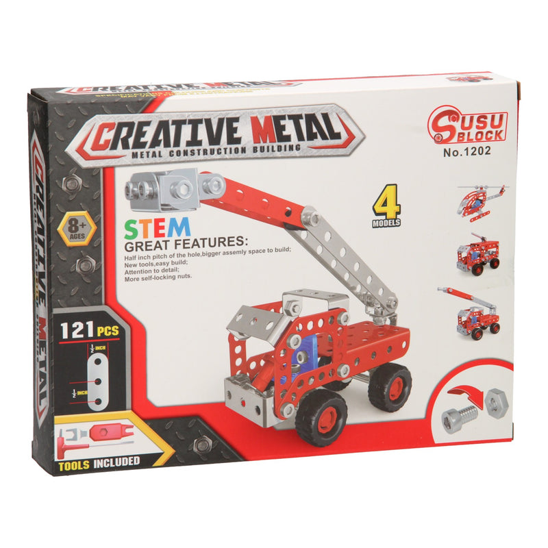 Metalen Constructieset - Brandweerwagen 4 Models