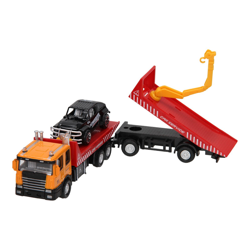 Die-Cast Vrachtwagen met Dubbele Oplegger