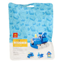 Bouwblokjes 3in1 Blauw - Trein, Walvis, Huis, 80dlg.