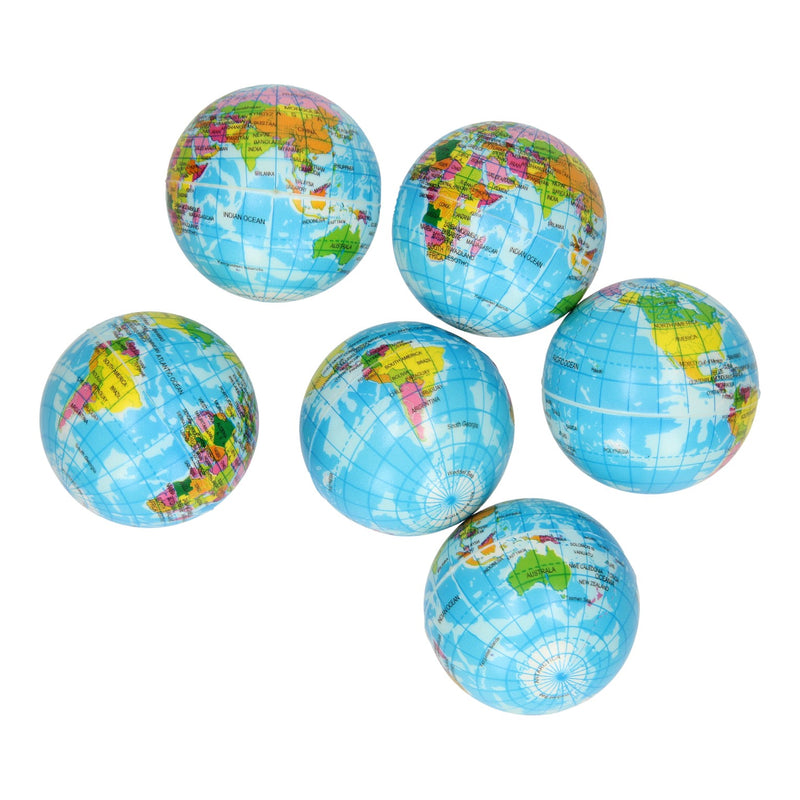 Foamballen Wereldbol, 6st.