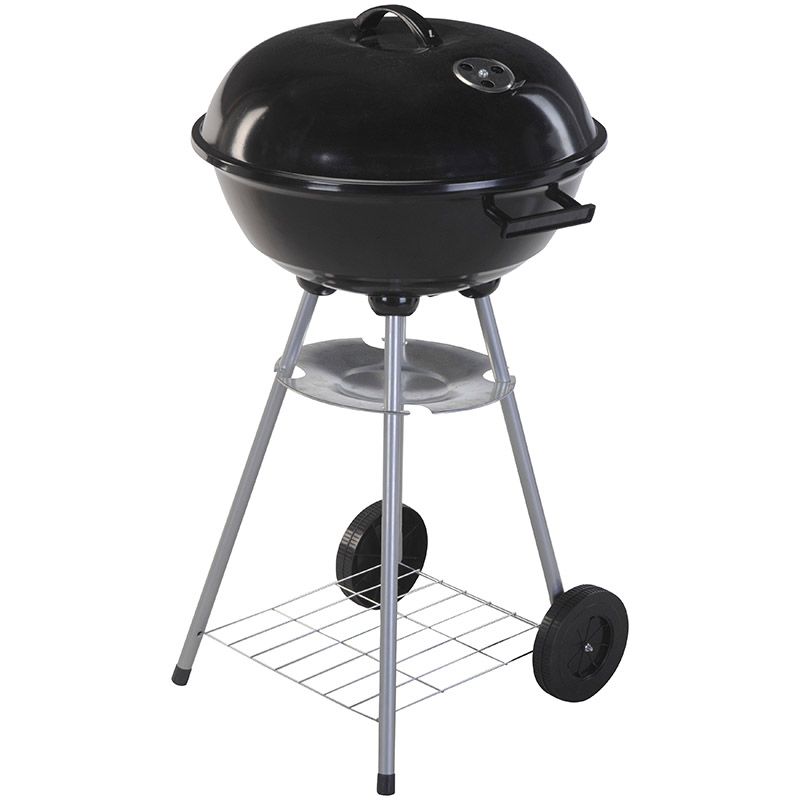 Pro Garden Houtskool Kogelbarbecue met Wielen 46x82 cm Zwart