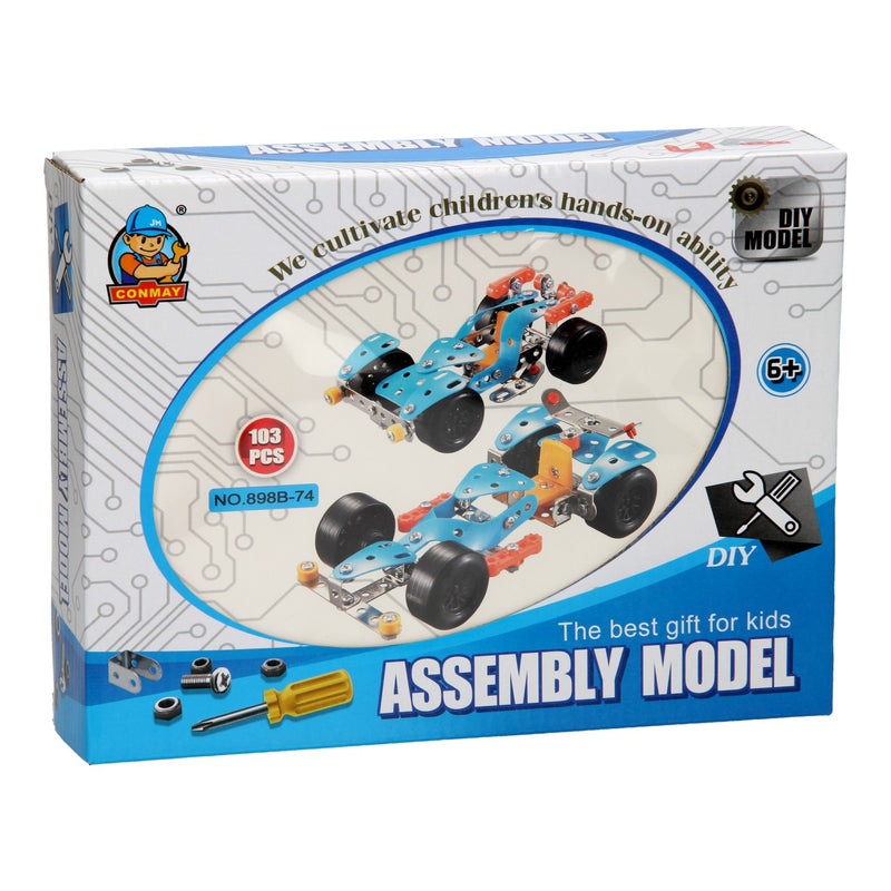 Constructieset Metaal Racewagens 2in1, 121dlg.