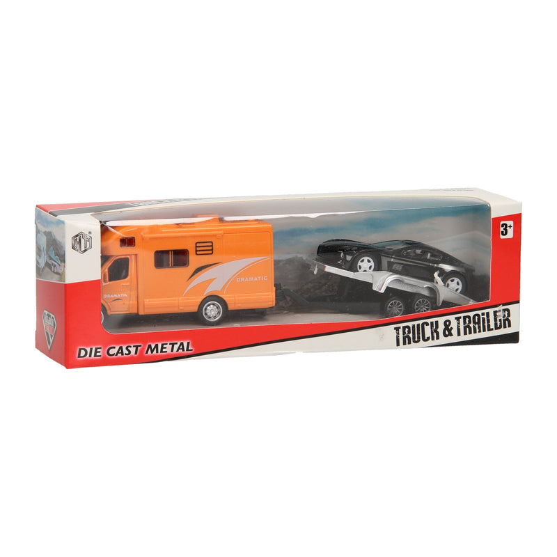 Die-cast Camper met Oplegger
