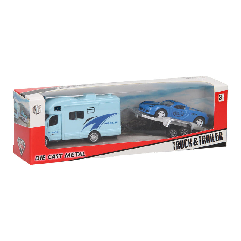 Die-cast Camper met Oplegger