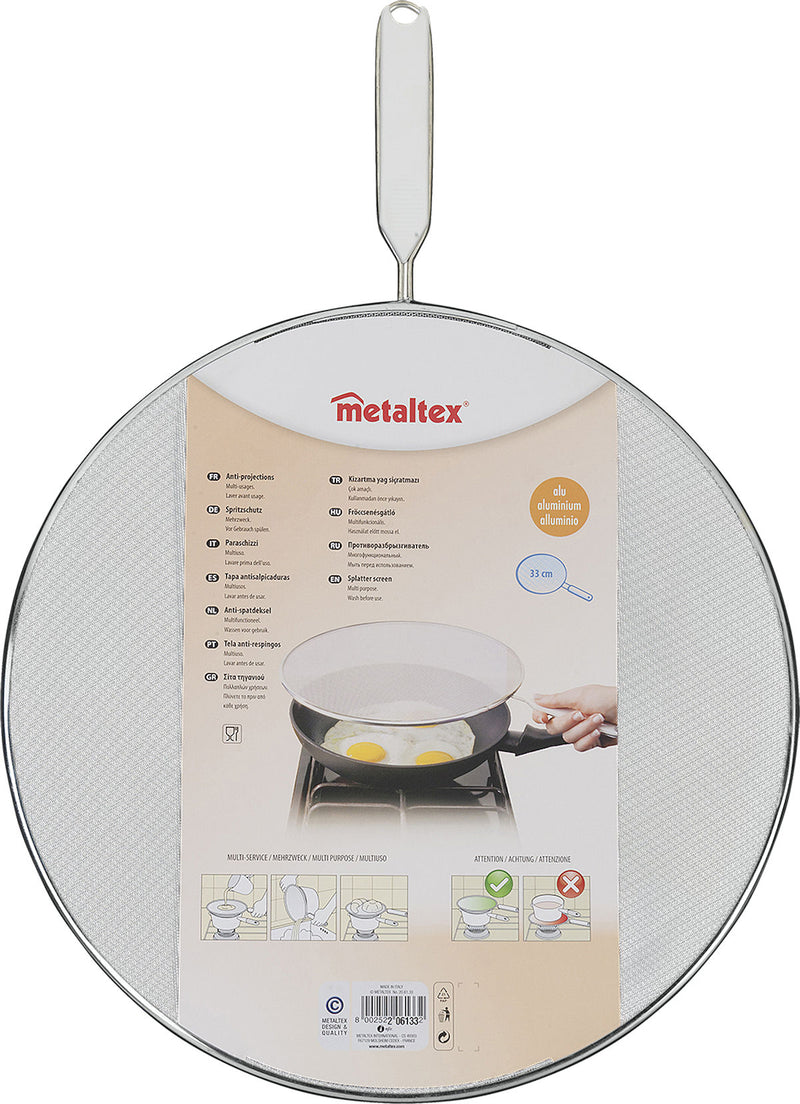 Metaltex Anti Spatdeksel 33 cm RVS