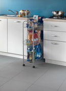 Metaltex Slim de Luxe Opbergkar met 3 Mandjes Metallic