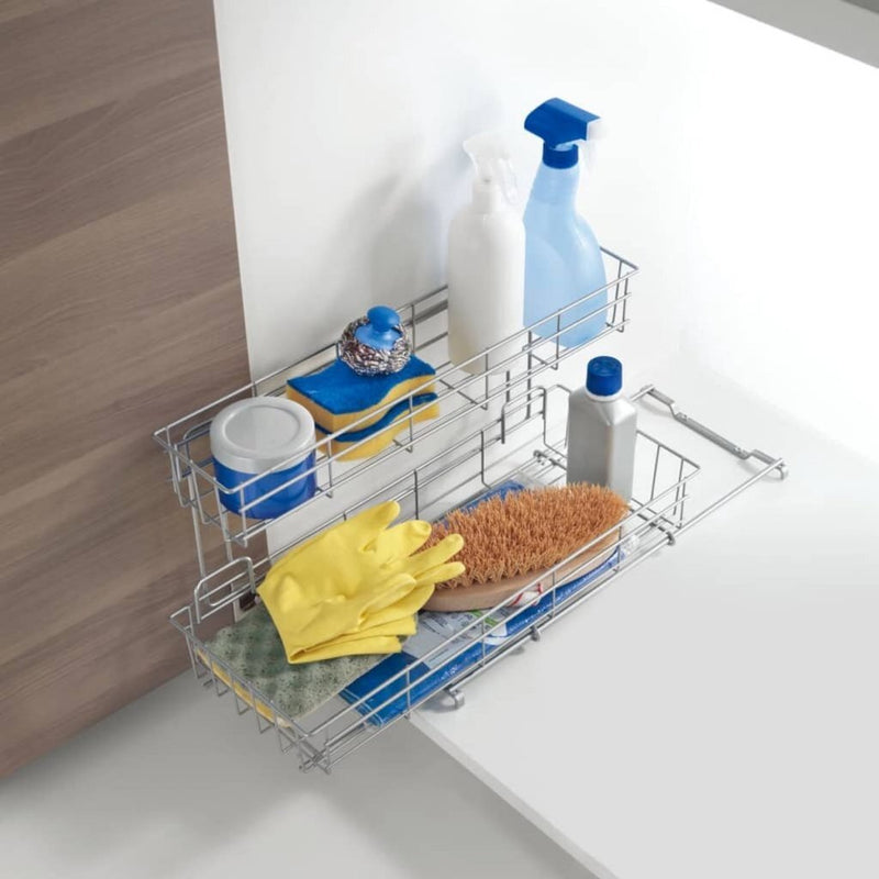 Metaltex Uitschuifbaar Opbergrek 20x58x28 cm Zilver