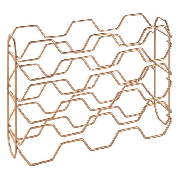 Metaltex Hexagon Flessenhouder voor 15 Flessen 43x12x34 cm Koper