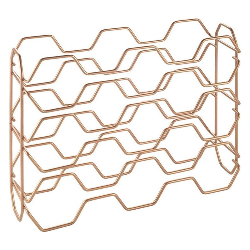 Metaltex Hexagon Flessenhouder voor 15 Flessen 43x12x34 cm Koper