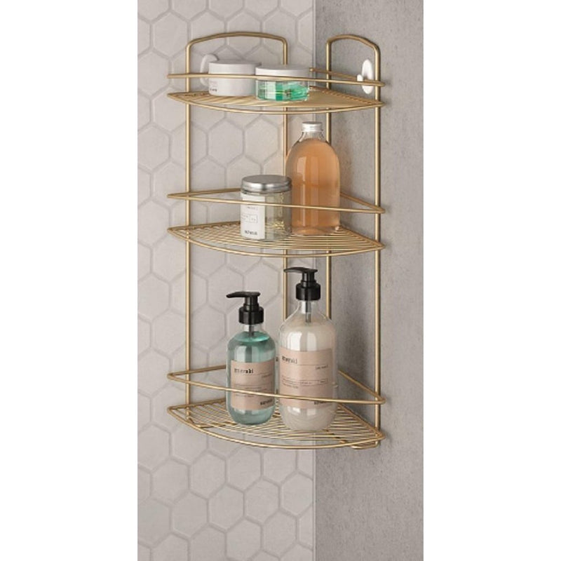 Metaltex Onda Hoekrek 3 Etages 22x22x53 cm Goud