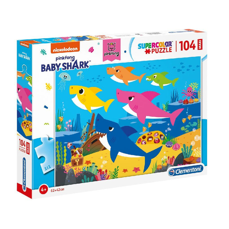 Clementoni Supercolor Puzzel Baby Shark 104 Stukjes