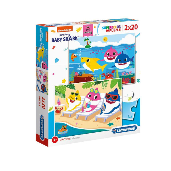Clementoni Supercolor Puzzel Baby Shark 2x20 Stukjes