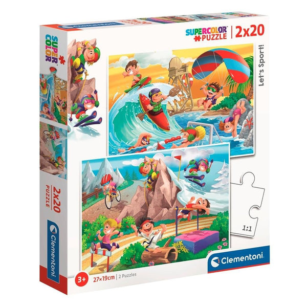 Clementoni Supercolor Puzzel Let&rsquo;s Sport! 2x20 Stukjes
