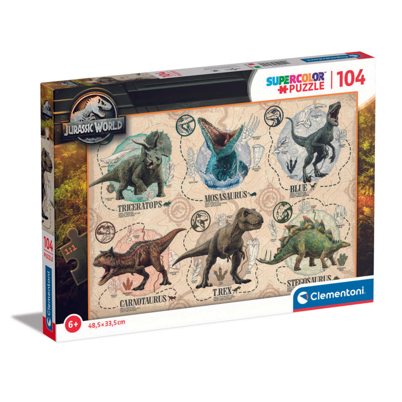 Clementoni Legpuzzel Super Color Jurassic World, 104st.