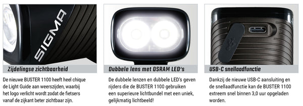 Koplamp Sigma Buster 1100 met schroefhouder