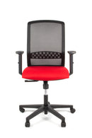 Linea Fabbrica Tekna 01 Zwart/Rood Bureaustoel met 2D Armleuning