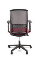 Linea Fabbrica Tekna 01 Zwart/Rood Bureaustoel met 2D Armleuning