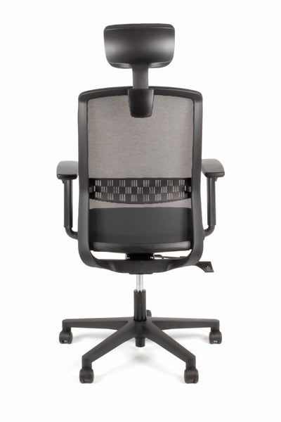 Geen Merk LF-2012005 Bureaustoel Linea Tekna 01/PT Zwart/zwart Met 3D Armleuning En Hoofdsteun
