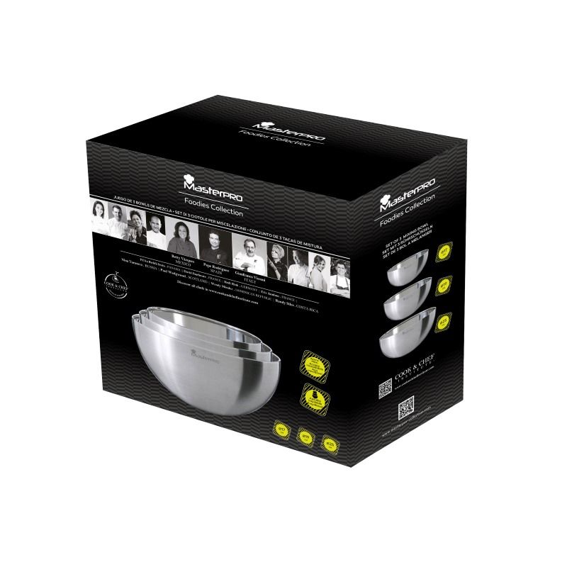 Masterpro Mengkommen - Beslagkommen - RVS - Set-3-delig - D25, D19, D17 cm