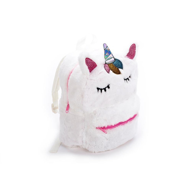 Rugtas Plushe Unicorn Wit/Roze