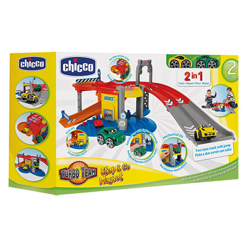 Chicco Stop &amp; Go 2in1 Garages met 2 Auto&#039;s