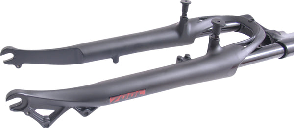 Verende voorvork 28" Spinner 1 1/8" vorkbuis met draad - v-brake en IS disc - mat zwart
