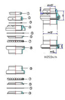 Balhoofdset Tecora 1" > 1 1/8" semi-geïntegreerd met draad - zwart