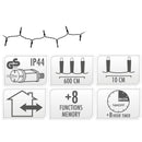 Kerstverlichting 80 led- 6m - extra warm wit - Timer - Lichtfuncties - Geheugen - Buiten