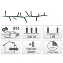 Microcluster - 1500 led - 30m - multicolor - Timer - Lichtfuncties - Geheugen - Buiten