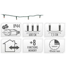 Kerstverlichting 80 led- 6m - rood - Timer - Lichtfuncties - Geheugen - Buiten