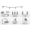 Kerstverlichting 320 led- 24m - rood - Timer - Lichtfuncties - Geheugen - Buiten