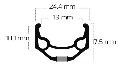Velg Ryde ZAC 19 26" / 559 x 19C aluminium 32 gaats 14G - zwart