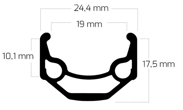 Velg Ryde ZAC 19 28" / 622 x 19C aluminium 36 gaats 14G - zwart