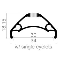 Velg Rodi TRYP 30 28/29" / 622  x 30C aluminium 32 gaats disc - zwart