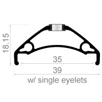 Velg Rodi TRYP 35 27.5" / 584 x 35C aluminium 32 gaats disc - zwart