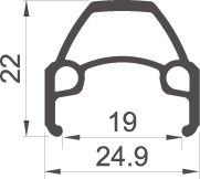Achterwiel RODI 28" / 622*21 VR19 Zwart - 8/9-Speed - QR - 36-gats - RVS Spaken