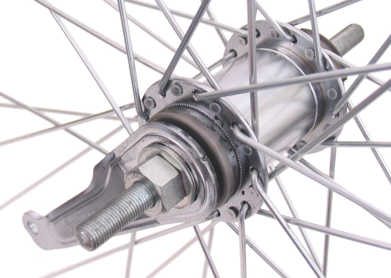 Achterwiel 28 x 1/4" aluminium Shimano remnaaf - zilver