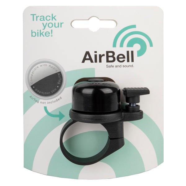 Airbell fietsbel met Airtag houder ø31.8mm - zwart