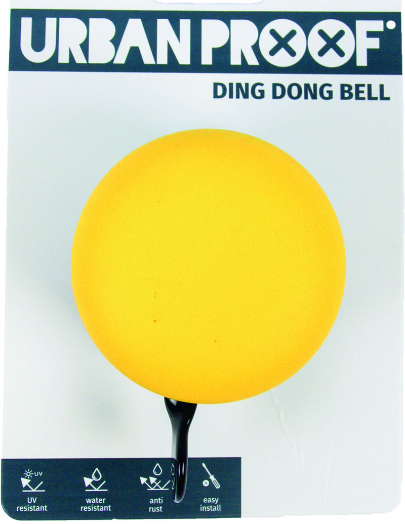 Fietsbel Ding-Dong Urban Proof ø65mm - grijs/geel