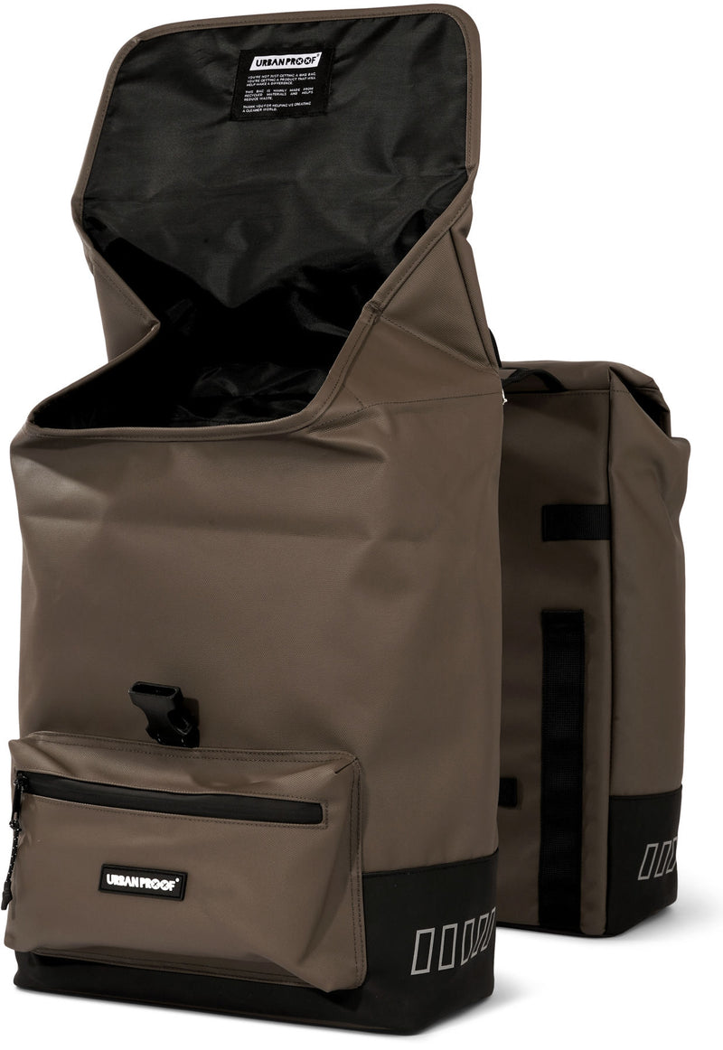 Gerecyclede dubbele fietstas Urban Proof Cargo 38 liter 30 x 15 x 42 cm - bruin
