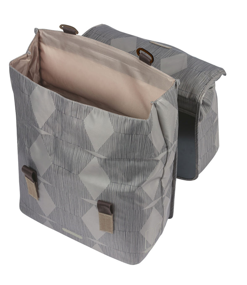 Dubbele fietstas Basil Elegance 40-49 liter 40 x 38 x 16 cm - chateau taupe