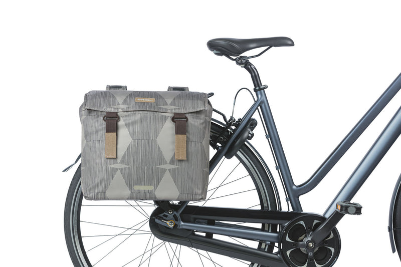 Dubbele fietstas Basil Elegance 40-49 liter 40 x 38 x 16 cm - chateau taupe