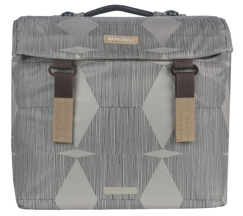 Dubbele fietstas Basil Elegance met MIK-systeem 40-49 liter 42,5 x 38 x 16 cm - chapeau taupe