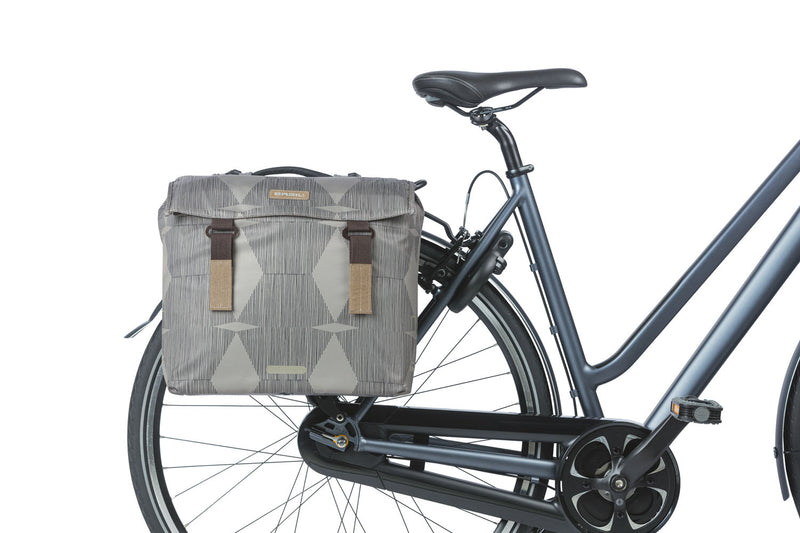 Dubbele fietstas Basil Elegance met MIK-systeem 40-49 liter 42,5 x 38 x 16 cm - chapeau taupe